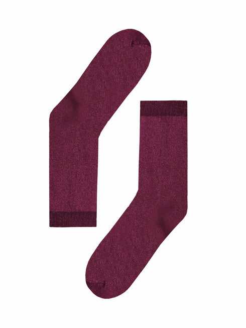 Socks Loeks Red Glitter - Bordeaux